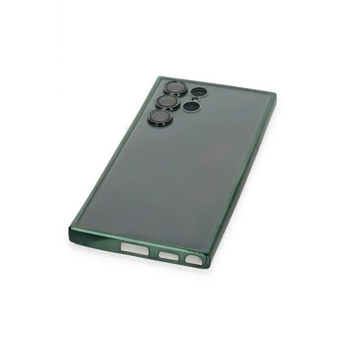 Lopard Samsung Galaxy S22 Ultra Kılıf Razer Lensli Silikon - Yeşil