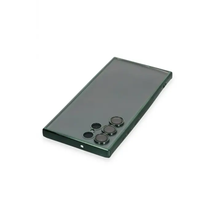 Lopard Samsung Galaxy S22 Ultra Kılıf Razer Lensli Silikon - Yeşil