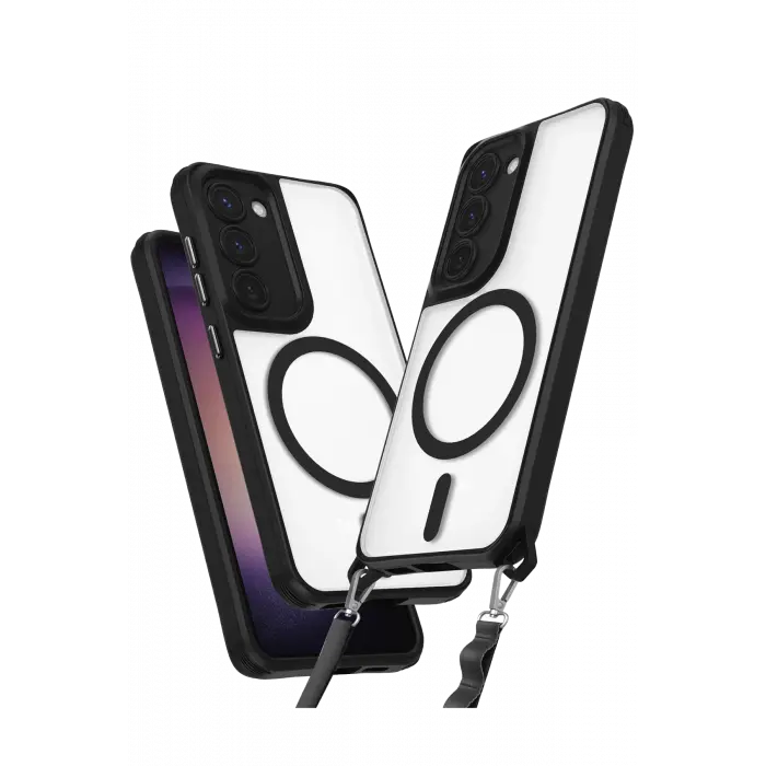 Lopard Samsung Galaxy S23 Kılıf Enka Magsafe Silikon Kılıf - Siyah