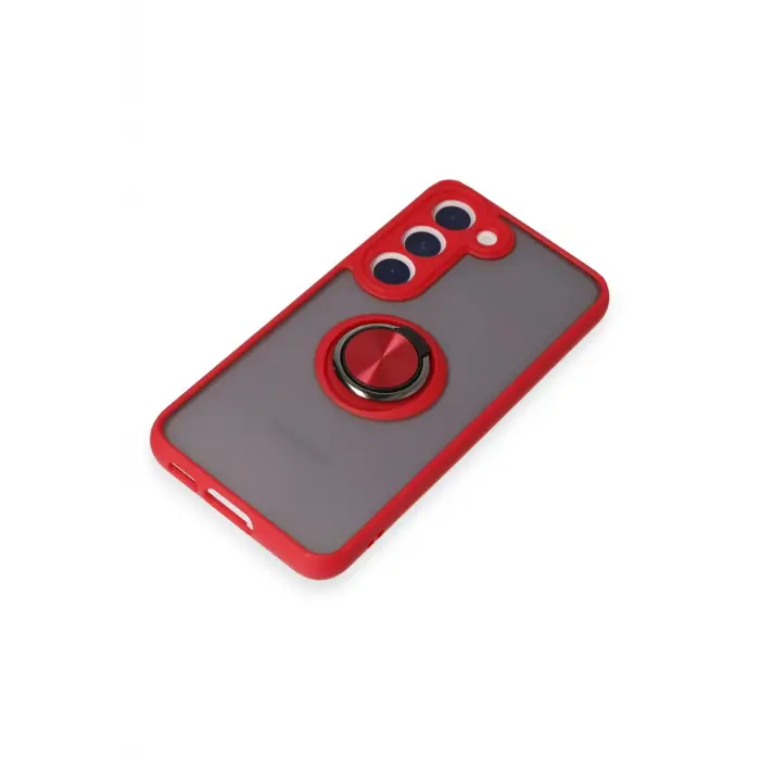 Lopard Samsung Galaxy S23 Kılıf Montreal Yüzüklü Silikon Kapak - Kırmızı