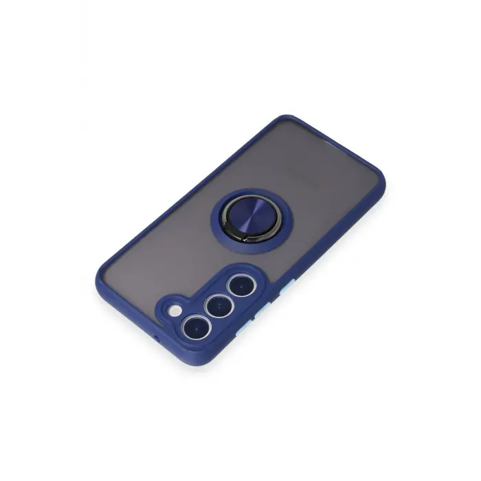 Lopard Samsung Galaxy S23 Kılıf Montreal Yüzüklü Silikon Kapak - Lacivert