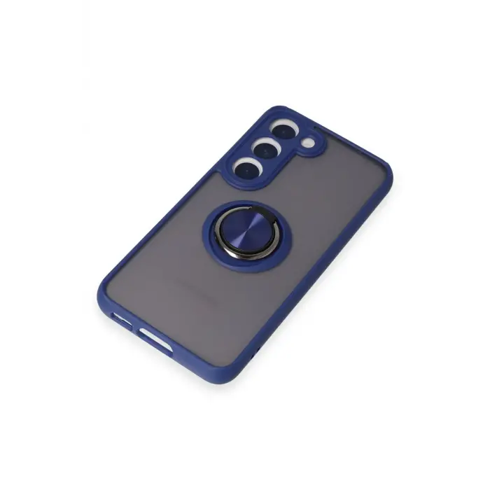 Lopard Samsung Galaxy S23 Kılıf Montreal Yüzüklü Silikon Kapak - Lacivert