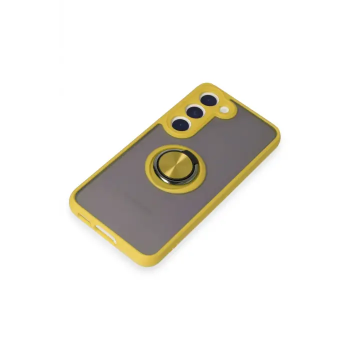 Lopard Samsung Galaxy S23 Kılıf Montreal Yüzüklü Silikon Kapak - Sarı