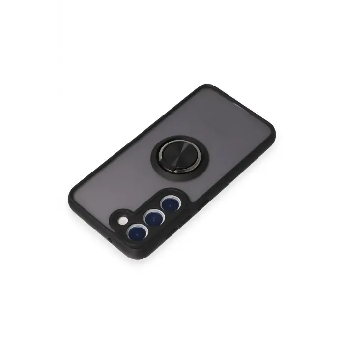 Lopard Samsung Galaxy S23 Kılıf Montreal Yüzüklü Silikon Kapak - Siyah