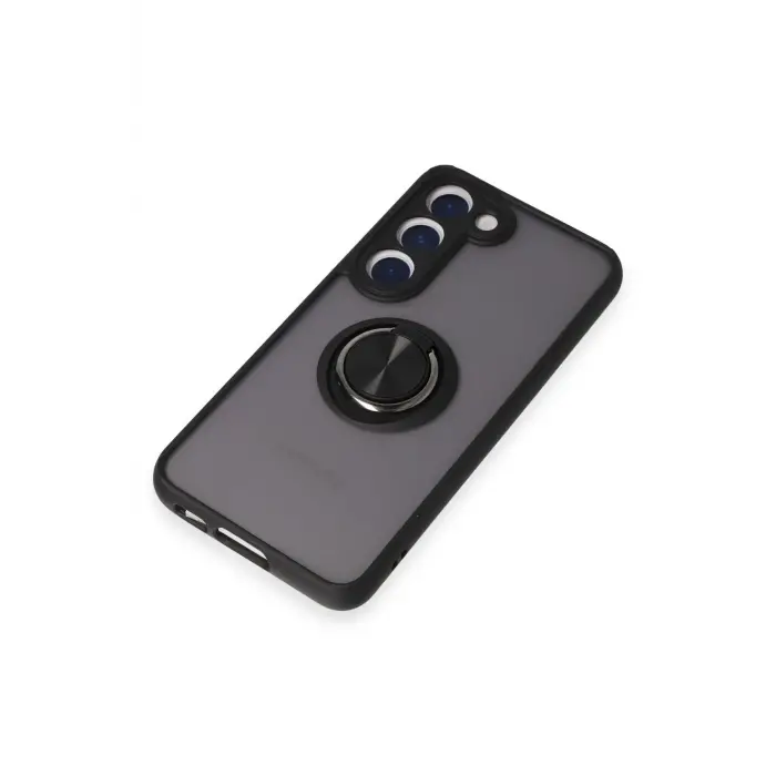 Lopard Samsung Galaxy S23 Kılıf Montreal Yüzüklü Silikon Kapak - Siyah