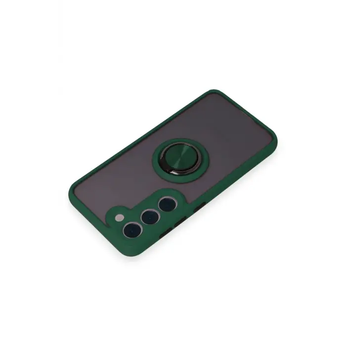 Lopard Samsung Galaxy S23 Kılıf Montreal Yüzüklü Silikon Kapak - Yeşil