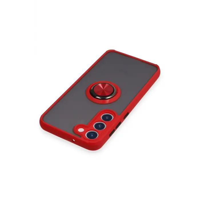 Lopard Samsung Galaxy S23 Plus Kılıf Montreal Yüzüklü Silikon Kapak - Kırmızı