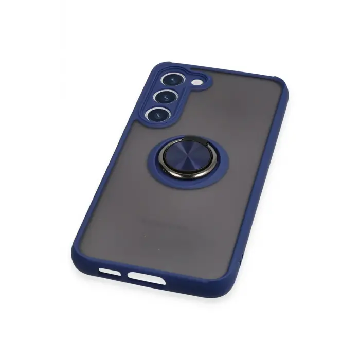 Lopard Samsung Galaxy S23 Plus Kılıf Montreal Yüzüklü Silikon Kapak - Lacivert