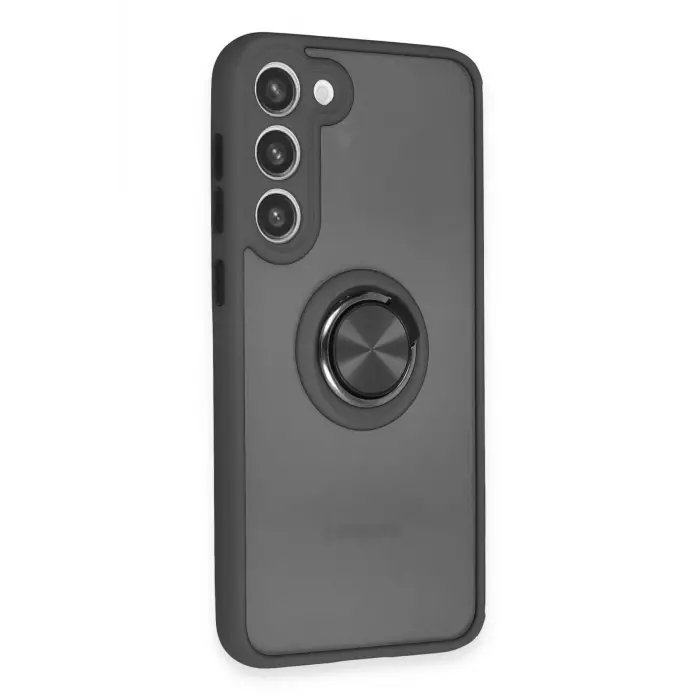 Lopard Samsung Galaxy S23 Plus Kılıf Montreal Yüzüklü Silikon Kapak - Siyah