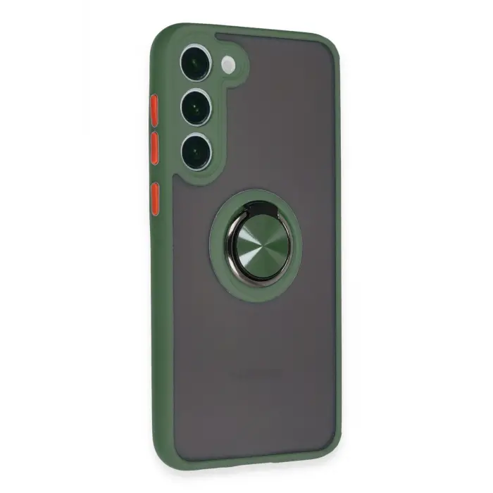 Lopard Samsung Galaxy S23 Plus Kılıf Montreal Yüzüklü Silikon Kapak - Yeşil