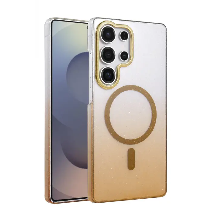 Lopard Samsung Galaxy S23 Ultra Glossy Magsafe Kapak - Çöl Titanyum