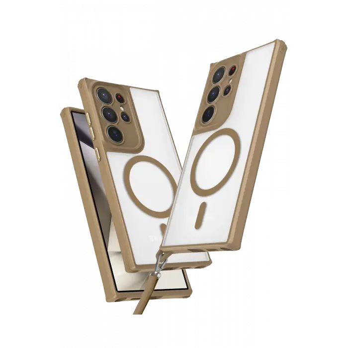 Lopard Samsung Galaxy S23 Ultra Kılıf Enka Magsafe Silikon Kılıf - Desert