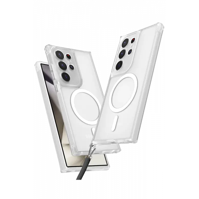 Lopard Samsung Galaxy S23 Ultra Kılıf Enka Magsafe Silikon Kılıf - Şeffaf