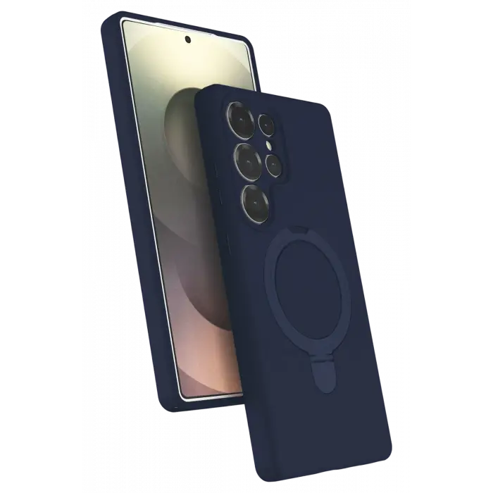 Lopard Samsung Galaxy S23 Ultra Regal Magsafe Standlı Kapak - Lacivert