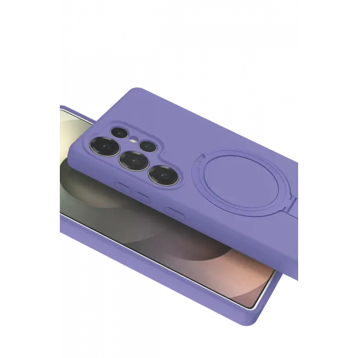 Lopard Samsung Galaxy S23 Ultra Regal Magsafe Standlı Kapak - Lila