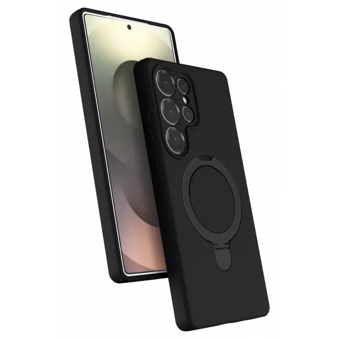 Lopard Samsung Galaxy S23 Ultra Regal Magsafe Standlı Kapak - Siyah