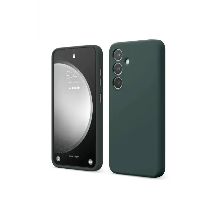 Lopard Samsung Galaxy S24 Fe Kılıf First Silikon - Koyu Yeşil