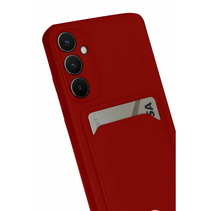 Lopard Samsung Galaxy S24 Fe Kılıf Kelvin Kartvizitli Silikon - Kırmızı