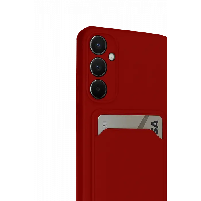 Lopard Samsung Galaxy S24 Fe Kılıf Kelvin Kartvizitli Silikon - Kırmızı