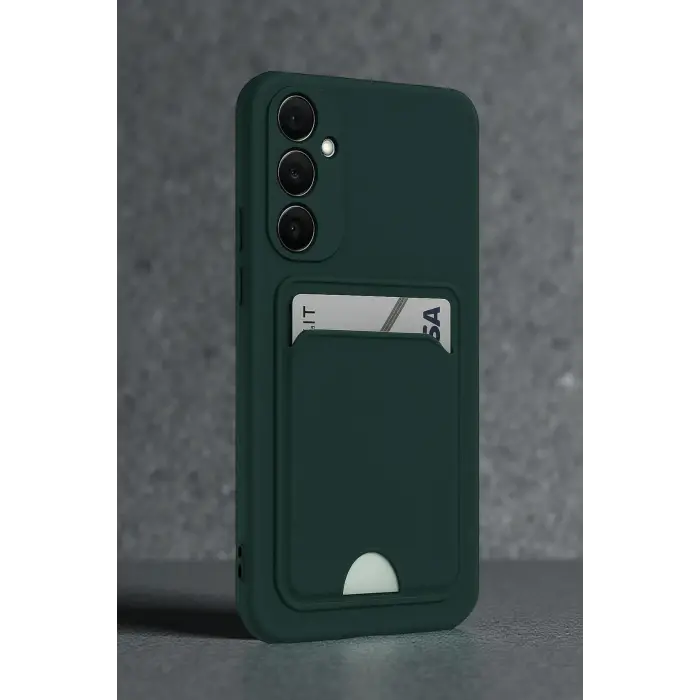 Lopard Samsung Galaxy S24 Fe Kılıf Kelvin Kartvizitli Silikon - Koyu Yeşil