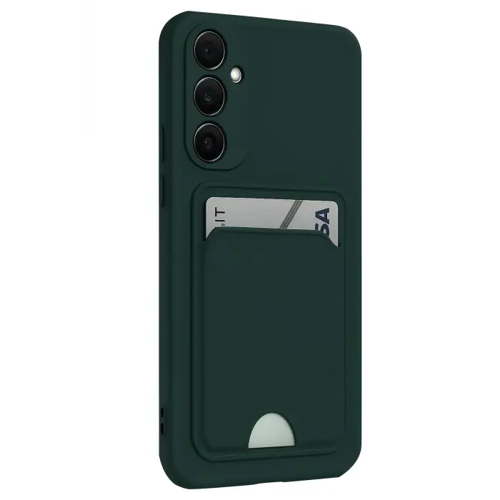 Lopard Samsung Galaxy S24 Fe Kılıf Kelvin Kartvizitli Silikon - Koyu Yeşil