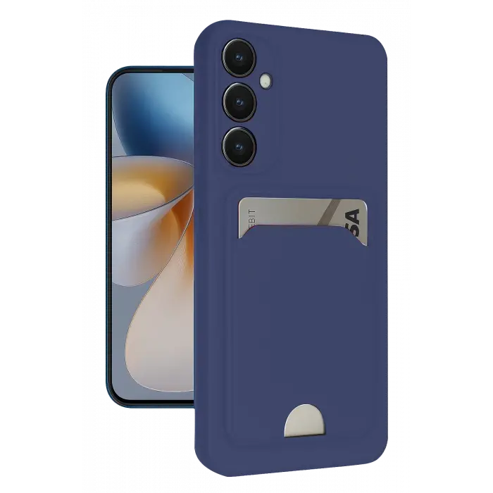 Lopard Samsung Galaxy S24 Fe Kılıf Kelvin Kartvizitli Silikon - Lacivert