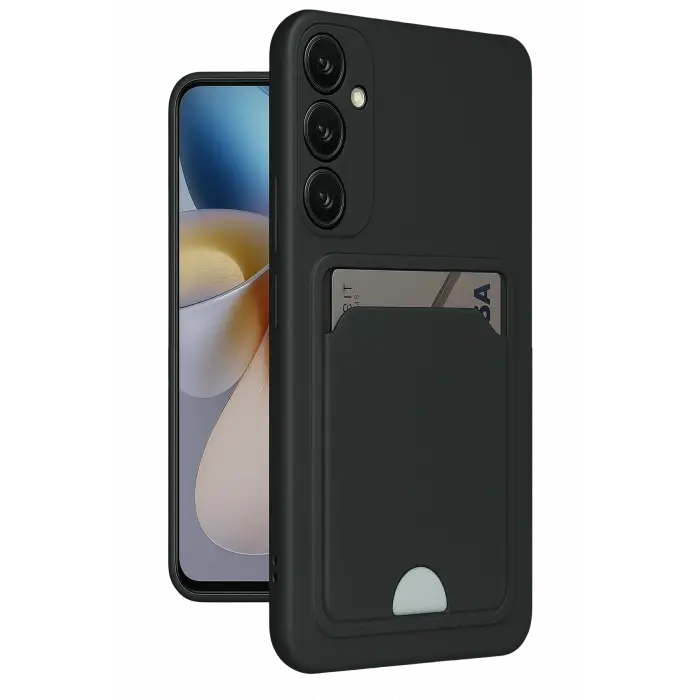 Lopard Samsung Galaxy S24 Fe Kılıf Kelvin Kartvizitli Silikon - Siyah