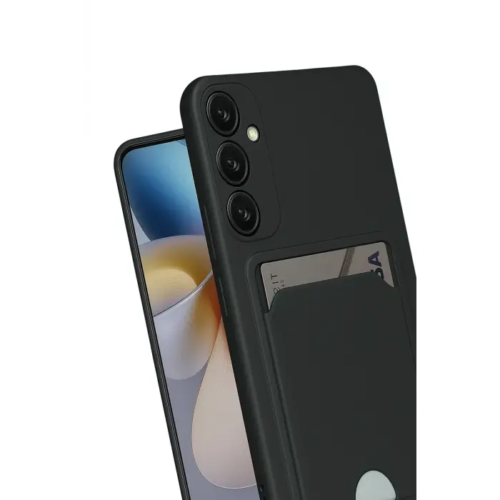 Lopard Samsung Galaxy S24 Fe Kılıf Kelvin Kartvizitli Silikon - Siyah