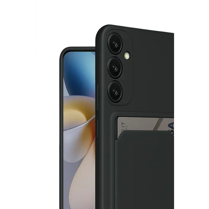 Lopard Samsung Galaxy S24 Fe Kılıf Kelvin Kartvizitli Silikon - Siyah