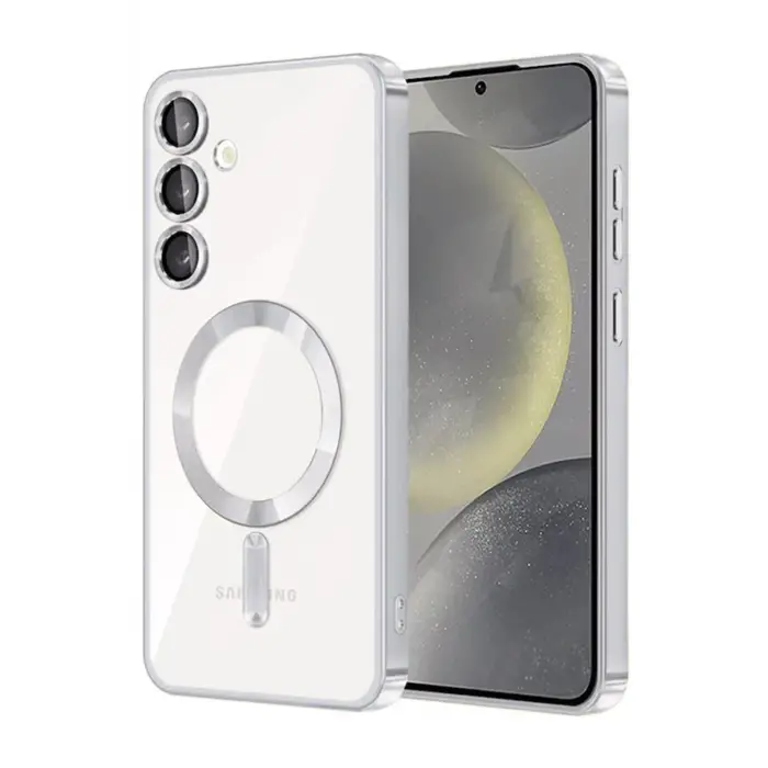 Lopard Samsung Galaxy S24 Fe Kılıf Kross Magneticsafe Kapak - Gümüş