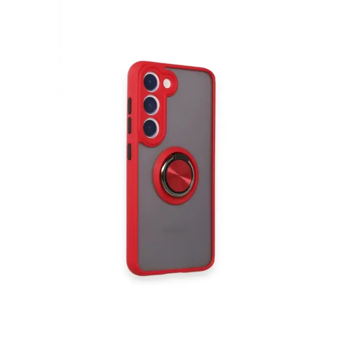 Lopard Samsung Galaxy S24 Fe Kılıf Montreal Yüzüklü Silikon Kapak - Kırmızı