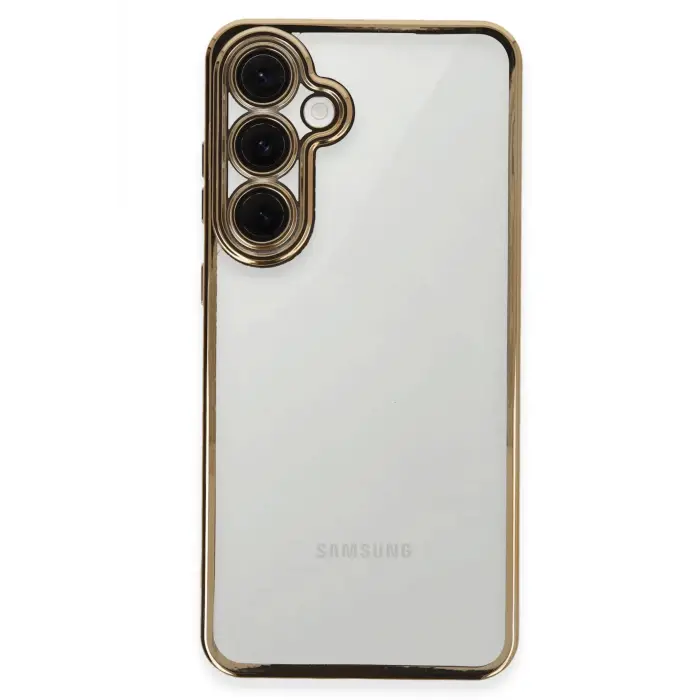 Lopard Samsung Galaxy S24 Fe Kılıf Razer Lensli Silikon - Gold