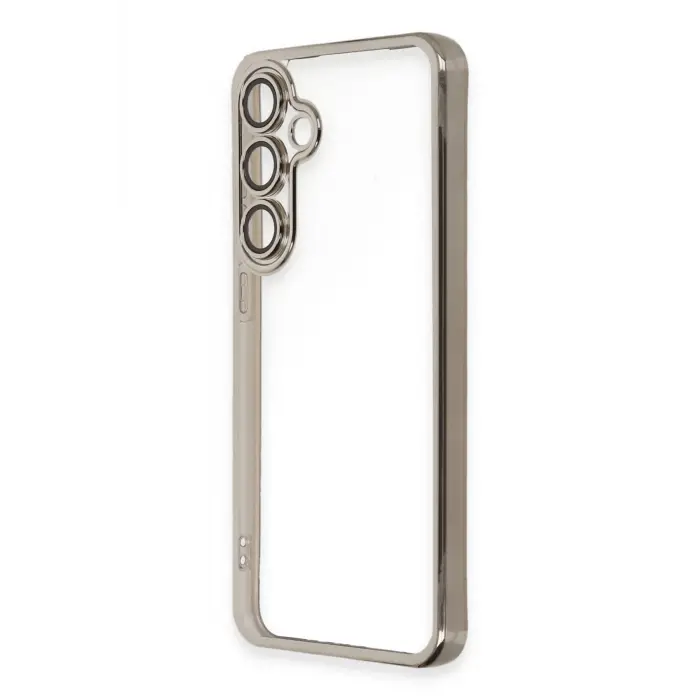 Lopard Samsung Galaxy S24 Fe Kılıf Razer Lensli Silikon - Titanyum Gri