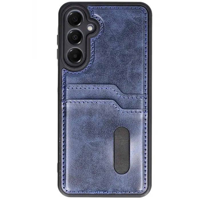 Lopard Samsung Galaxy S24 Fe Kılıf Sara Kartvizitli Deri Kılıf - Lacivert