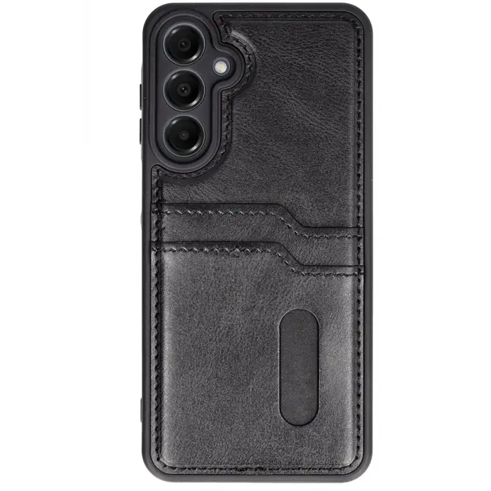 Lopard Samsung Galaxy S24 Fe Kılıf Sara Kartvizitli Deri Kılıf - Siyah