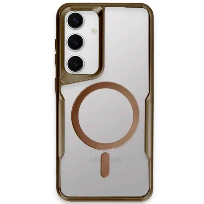 Lopard Samsung Galaxy S24 Kılıf Boyi Magsafe Silikon Kapak - Kahverengi