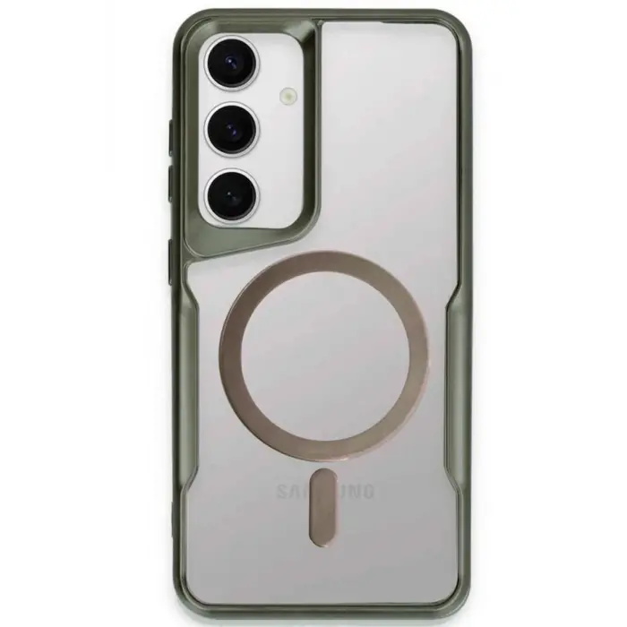 Lopard Samsung Galaxy S24 Kılıf Boyi Magsafe Silikon Kapak - Yeşil