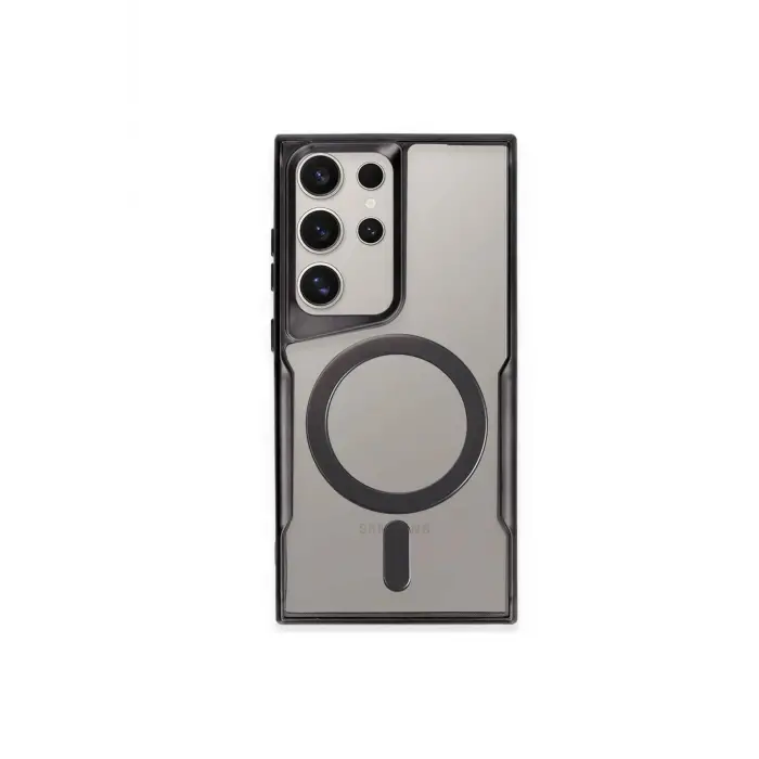 Lopard Samsung Galaxy S24 Ultra Kılıf Boyi Magsafe Silikon Kapak - Siyah