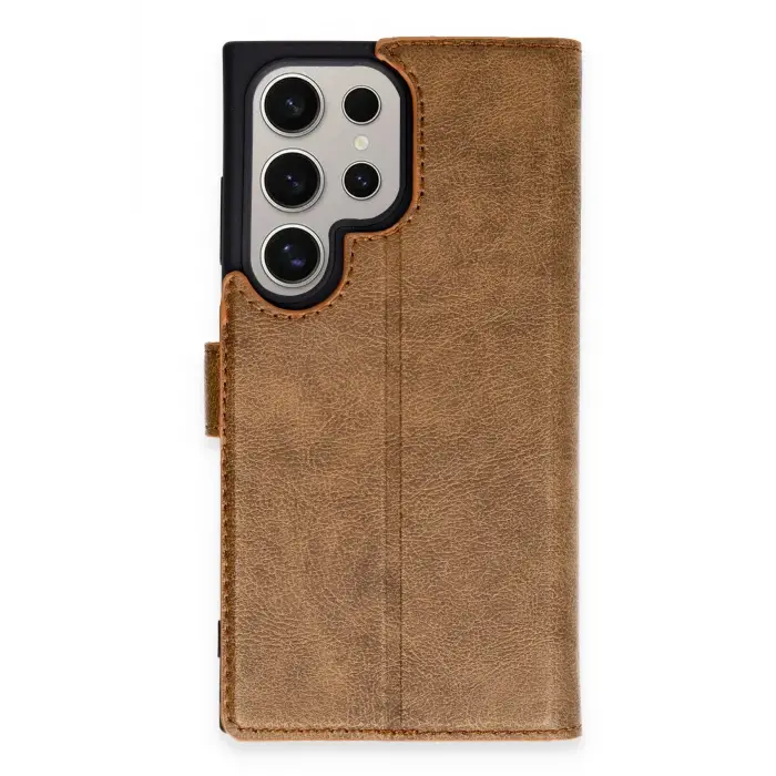 Lopard Samsung Galaxy S24 Ultra Kılıf Trend S Plus Kapaklı Kılıf - Taba