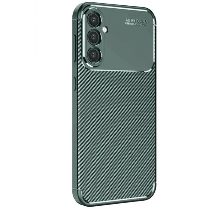 Lopard Samsung Galaxy S25 Kılıf Auto Focus Karbon Kapak - Koyu Yeşil