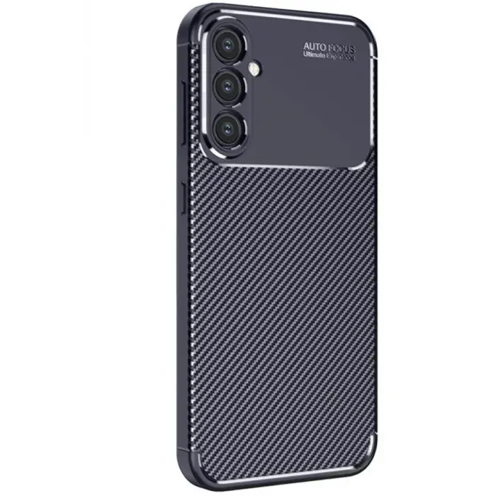 Lopard Samsung Galaxy S25 Kılıf Auto Focus Karbon Kapak - Lacivert