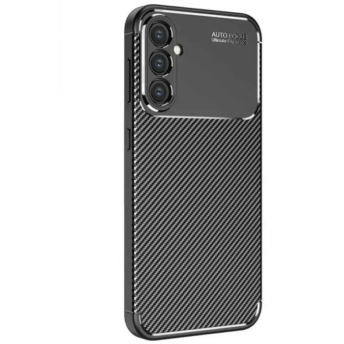 Lopard Samsung Galaxy S25 Kılıf Auto Focus Karbon Kapak - Siyah