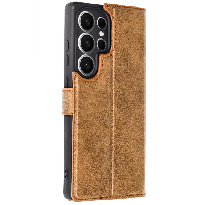 Lopard Samsung Galaxy S25 Ultra Kılıf Trend S Plus Kapaklı Kılıf - Taba