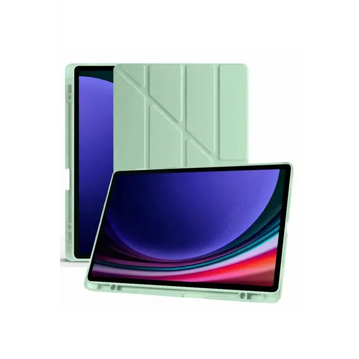 Lopard Samsung Galaxy X510 Tab S9 Fe 11 Kılıf Kalemlikli Mars Tablet Kılıfı - Açık Yeşil