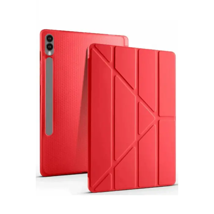 Lopard Samsung Galaxy X510 Tab S9 Fe 11 Kılıf Kalemlikli Mars Tablet Kılıfı - Kırmızı