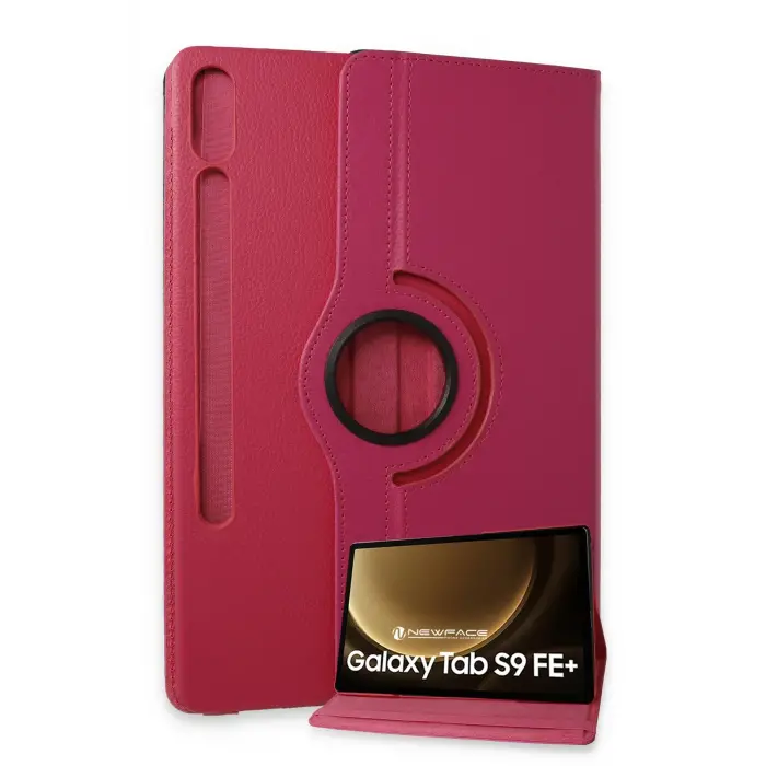 Lopard Samsung Galaxy X610 Tab S9 Fe Plus 12.4 Kılıf 360 Tablet Deri Kılıf - Pembe