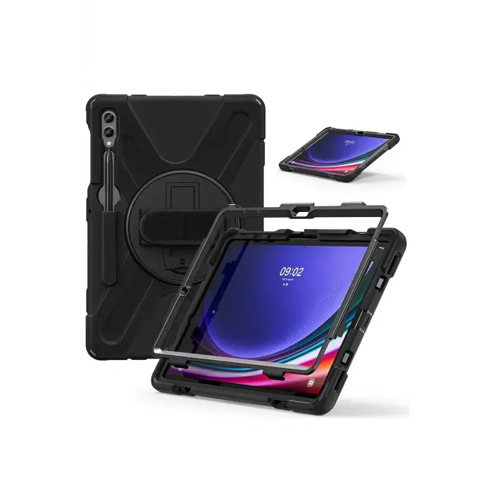 Lopard Samsung Galaxy X610 Tab S9 Fe Plus 12.4 Kılıf Amazing Tablet Kapak - Siyah