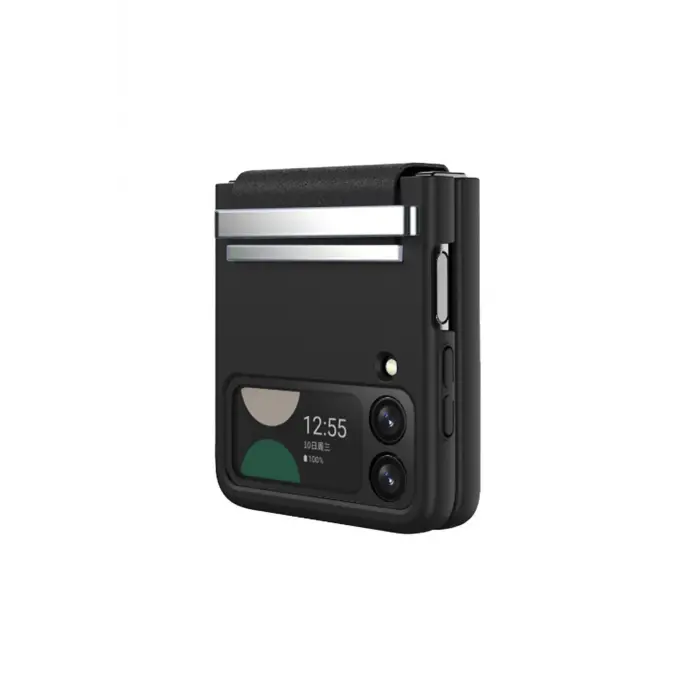 Lopard Samsung Galaxy Z Flip 4 Kılıf Belt Flip Kapak - Siyah