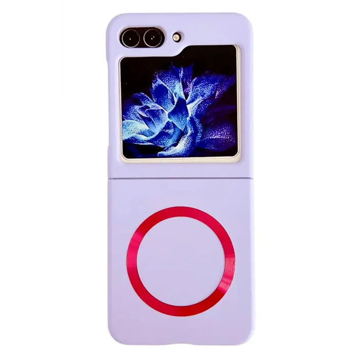 Lopard Samsung Galaxy Z Flip 5 Kılıf Mata Fold Kapak - Lila