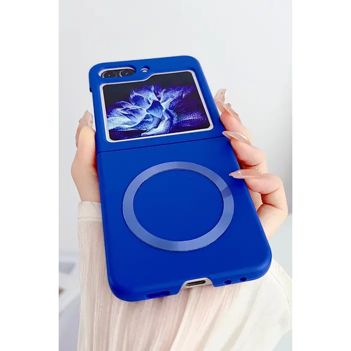 Lopard Samsung Galaxy Z Flip 5 Kılıf Mata Fold Kapak - Sierra Blue